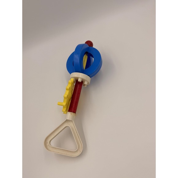 Gerber Other - Vintage Gerber Baby Toy Rattle Spinning Gear Blue Yellow Red Primary Colors
